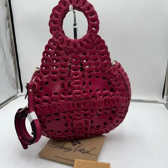 Patricia Nash RARE Ticci Woven Leather Chain Link Convertible Crossbody Bag in F - Picture 11 of 11